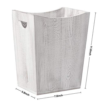 SEHERTIWY Grey Trash Can Wastebasket, 2 Gallon Small Waste Basket with 2 Handles, Rectangular Bathroom Garbage Can for Bathroom, Office, Living Room, Bedroom, Kitchen - color: Grey