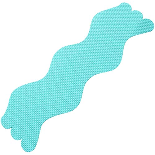 24pcs Wavy Pattern Blue Transparent Nonslip Stickers 1.3x18cm Anti Slip Shower Stickers with Scraper for Bathtub, Tile, Wood Floor