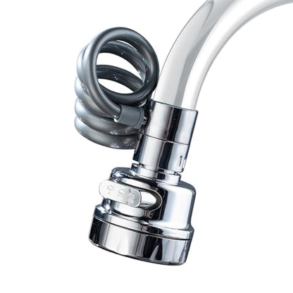 Sink Faucet Sprayer Attachment, 3 Water Outlet Modes, Silver | Faucet Extender Aerator, Stretchable Hose, Kitchen Water Saving Sink Sprayer Head, For Wash Hand Hair Face