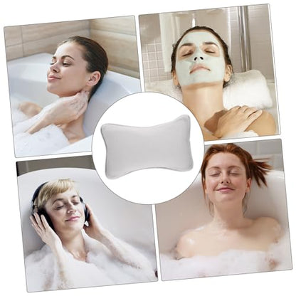 Pillow Bathtub Sturdy Material Strong Grip Suction Cups Grey Bath Pillow