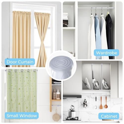 Spring Tension Curtain Rod Short Tension Rod (Silver,12" to 19"-2Pcs) - color: Silver, size: 12" to 19"-2Pcs
