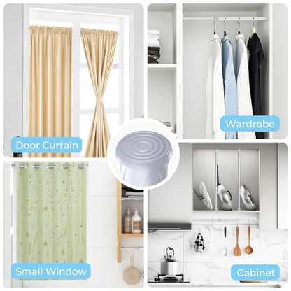 Spring Tension Curtain Rod Short Tension Rod (Silver,12" to 19"-2Pcs) - color: Silver, size: 12" to 19"-2Pcs
