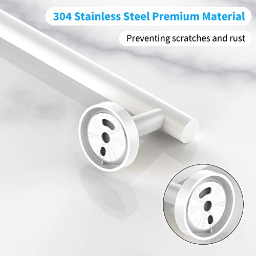 Cilee 2 Pieces White Bathroom Towel Bar, 24 Inch Towel Holder | Double Towel Racks, Bathroom Towel Holder, Towel Hanger for Bathroom Stainless Steel Wall Mount - color: White, size: 24inch