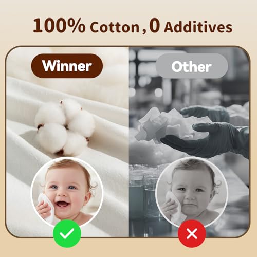 Winner Thicker Baby Dry Wipes, 100% Cotton, 240 Count (Pack of 3) | 33% Thicker, Ultra Soft, Hypoallergenic, Unscented, Wet or Dry Use, Diaper Changes, Mealtime Cleanup - size: 80 Count (Pack of 3)