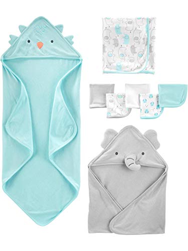Simple Joys by Carter's baby-girls 8-piece Towel and Washcloth Set - color: Aqua Blue/Grey