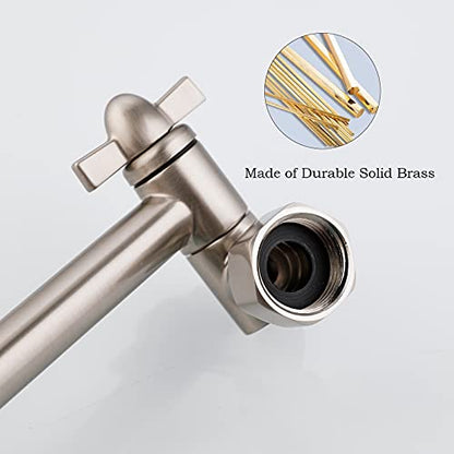 Shower Extension Arm, Height & Angle Adjustable Shower Extender with Unique Locking Gear for Perfect Position, 5 Inch Anti-Leak Adjustable Shower Arm (5 Inch, Brushed Nickel) - color: Brushed Nickel, size: 5 Inch