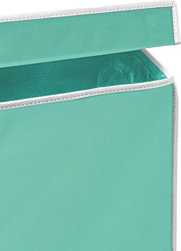 Simple Houseware Double Laundry Hamper with Lid & Removable Bags, Turquoise | Heavy Duty 600D Polyester, Water-Resistant Surface - color: Turquoise