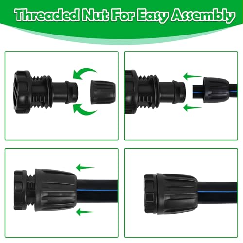 10 Pack 1/2 Inch Drip Irrigation End Cap Fittings (1/2" ID x 0.65" OD) - 1/2'' Drip Line Anti-Drop Barbed Lock Nut End Plug Connectors for 1/2 Inch Drip Irrigation Tubing SystemConnection - size: 1/2" Drip Plug