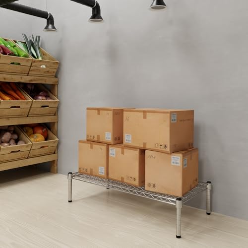 18" Deep x 36" Wide x 8" Height 1-Tier Wire Shelving Kit | NSF Commercial Storage Rack Unit - size: 18" Deep x 36" Wide