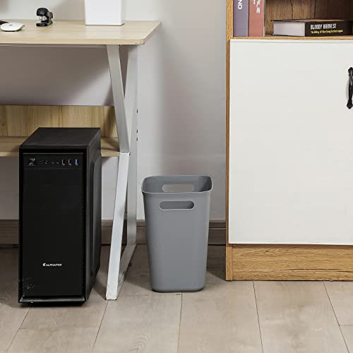 UUJOLY Plastic Small Trash Can Wastebasket, Garbage Container Basket for Bathrooms, Laundry Room, Kitchens, Offices, Kids Rooms, Dorms, 3.5 Gallon, 3.5 Gallon, Grey | Compact Sturdy Garbage Can for Bathroom, Laundry Room, Kitchen, Office, Kids Room, Dorm,