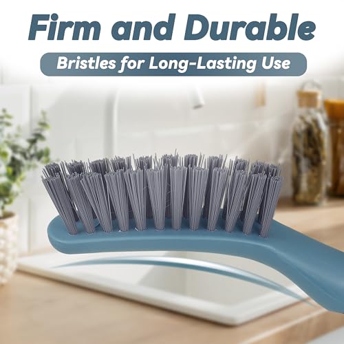 2 Pack Grout Scrub Brush with Stiff Bristles | Small Cleaning Brush for Kitchen, Bathroom, Tile Floors, Gaps, Crevices and Window Tracks with Durable Scrubbing Bristles