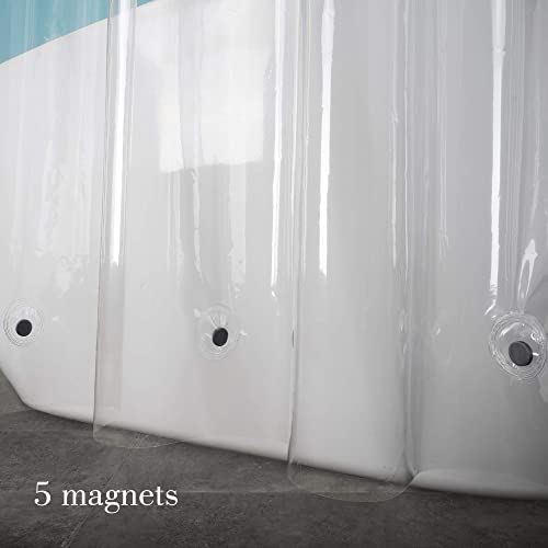 EurCross 72 x 108 inch Extra Long Clear Shower Curtain Liner with 5 Magnets,PVC Free Thick EVA Shower Liner, Heavy Duty Weighted Clear Shower Curtain for Bathroom 108 inch Length - color: Clear, size: 72"W x 108"L (Pack of 1)