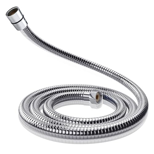 Metal 71 Inch Shower Head Hose, Stainless Steel Handheld Shower Head Hose Extra Long for Bathroom, Brass Insert and Nut, Anti-Twist - Polished Chrome - color: Polished Chrome