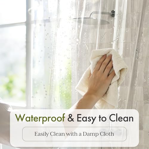 Bathway Shower Stall Curtain Liner, Clear Shower Curtain Liner Plastic 48 x 72 PEVA Waterproof Shower Curtain Liner with 2 Magnets and 8 Rustproof Grommet Holes, Lightweight Shower Liner Bathroom - color: 1a-clear, size: 48"W x 72"L (Pack of 1)
