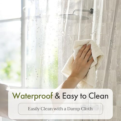 Bathway Shower Stall Curtain Liner, Clear Shower Curtain Liner Plastic 48 x 72 PEVA Waterproof Shower Curtain Liner with 2 Magnets and 8 Rustproof Grommet Holes, Lightweight Shower Liner Bathroom - color: 1a-clear, size: 48"W x 72"L (Pack of 1)