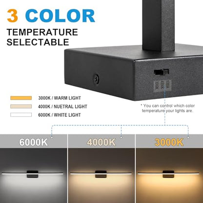 LED Bathroom Vanity Light, Modern Bathroom Light Fixture Over Mirror (3000K/4000K/6000K, Dimmable), Vanity Light Bar with Angle Adjustable, 40 Inch, Black - color: Black, size: 40 inch