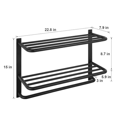3-Tier Bathroom Towel Rack, SUS 304 Wall Mount, Matte Black - color: Matte Black, size: 23 Inch 3 Tier