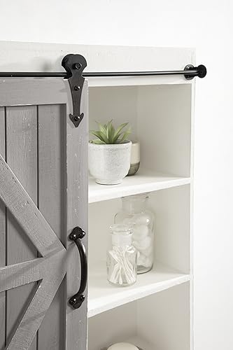 Kate and Laurel Cates Rustic Wall Cabinet; 22 x 28; White and Gray; Farmhouse Wall-Mounted Storage Cabinet - color: White/Gray