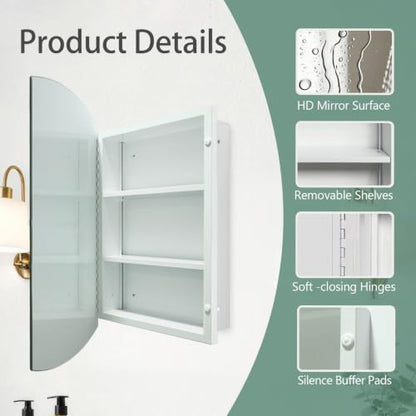 22x30 inch Medicine Cabinet Frameless Bathroom Mirror Cabinet Recess or Surface Mounted Medicine Cabinet with Mirror Cabinet for Bathroom Living Room Toilet Kitchen - size: CM1015-2230