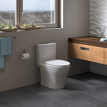 TOTO Aquia IV WASHLET+ Two-Piece Elongated Dual Flush 1.28 and 0.9 GPF Toilet with CEFIONTECT, Cotton White - MS446124CEMGN#01