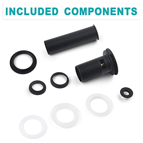 BESTILL Bathroom Sink Drain Stopper, Push Pop Up Drain with Overflow, Matte Black - color: Matte Black, style: with Overflow