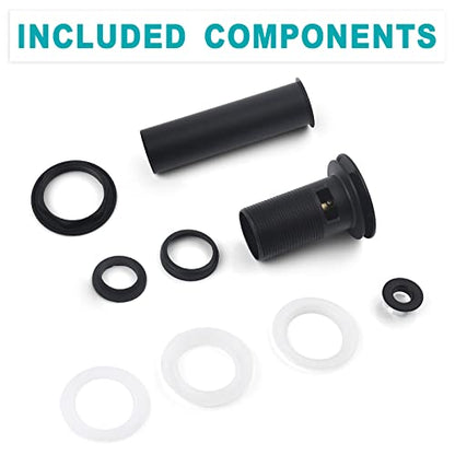 BESTILL Bathroom Sink Drain Stopper, Push Pop Up Drain with Overflow, Matte Black - color: Matte Black, style: with Overflow