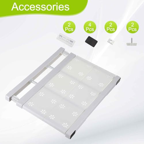 HARFINGTON Expandable Closet Tension Shelf 11.81" to 15.75" Adjustable Closet Organizer 2.5" x 13.78" Flower Pattern Storage Rack for Wardrobe Cupboard Kitchen Bedroom - size: 30cm to 40cm