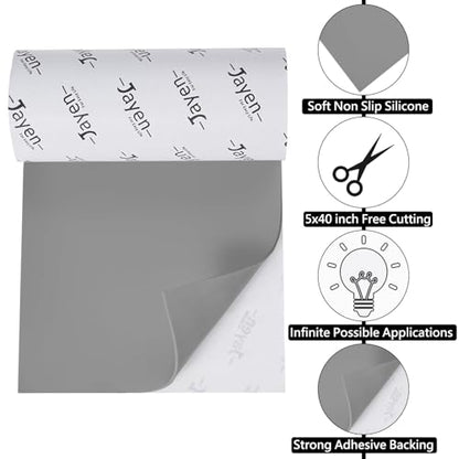 Non Slip Self Adhesive Silicone Cuttable Furniture Pads - 5x40 inch | widely used, functionality, easy to use - color: 5x40 Grey