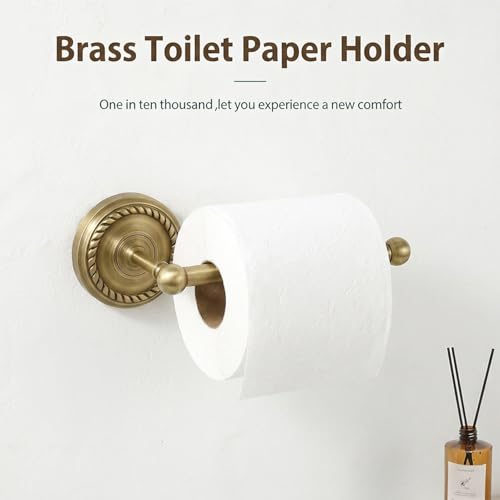 Brass Toilet Paper Holder Wall Mount, Bathroom Toilet Roll Holder | Modern & Antique Style Lavatory Tissue Holder Organizer for Toilet Paper, Towels, Washcloths - color: Toilet Paper Holders