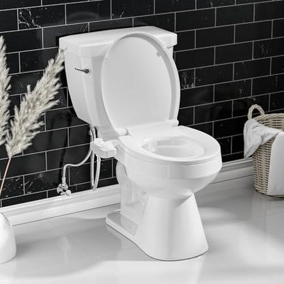 SAMODRA Non-Electric Bidet Attachment for Toilet – Self-Cleaning Dual Nozzle (Frontal & Rear Wash), Adjustable Water Pressure, Fits Most Toilets, Easy Installation (Classic White) - color: Classic White