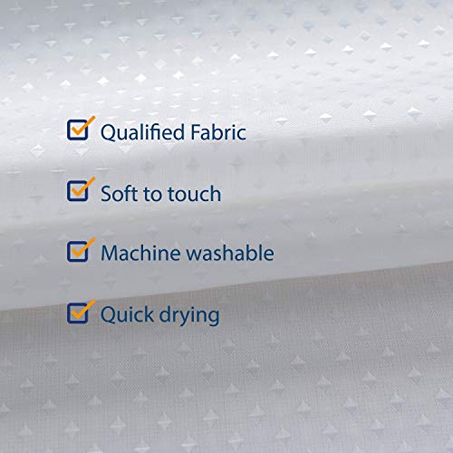 N&Y HOME Hotel Fabric Shower Curtain or Liner White 72x72 | Cloth Textured Diamond Patterned, Bottom Magnets, Machine Washable,, Water Repellent - size: 72"W x 72"L (Pack of 1)
