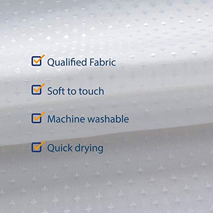 N&Y HOME Hotel Fabric Shower Curtain or Liner White 72x72 | Cloth Textured Diamond Patterned, Bottom Magnets, Machine Washable,, Water Repellent - size: 72"W x 72"L (Pack of 1)