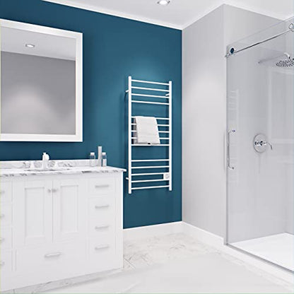 ANZZI Elgon 14 Bar Stainless Steel Wall Mounted Towel Warmer Rack in White | 14 Heated Bars Warm Up In Just 20 Minutes Additional Time, Maintains A Temperature Of 104 F 122 F For Quick Warming - color: White