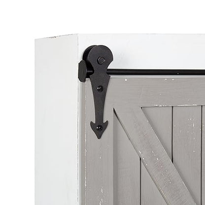 Kate and Laurel Cates Rustic Wall Cabinet; 22 x 28; White and Gray; Farmhouse Wall-Mounted Storage Cabinet - color: White/Gray