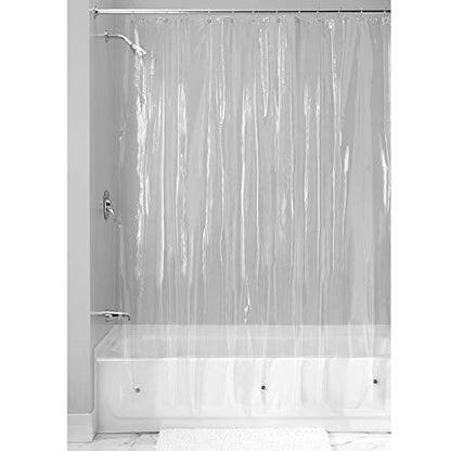 iDesign Vinyl Shower Curtain Liner, 72" x 84", Clear | 12 Grommets, Weighted Magnets - style: Pack of 1