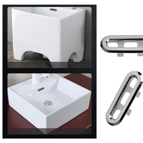 4 Pack Sink Overflow Ring,Bathroom Sink Basin Trim Overflow Cover Hole Insert Cap,Kitchen Sink Overflow Cover Round Caps for Kitchen Bathroom(Square) - color: Square