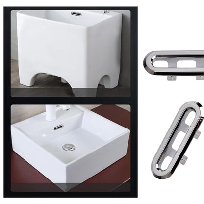 4 Pack Sink Overflow Ring,Bathroom Sink Basin Trim Overflow Cover Hole Insert Cap,Kitchen Sink Overflow Cover Round Caps for Kitchen Bathroom(Square) - color: Square