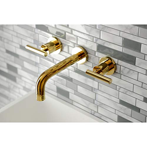 Kingston KS8122CML Wall Mount Bathroom Faucet, Polished Brass - color: Polished Brass