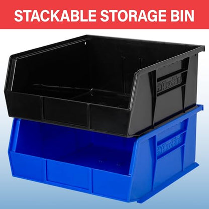 Akro-Mils 30235 AkroBins Plastic Storage Bins, 11"x11"x5", Yellow, 6-Pack | Space-Saving Stackable Bins for Garage, Pantry, Craft Organization - color: Yellow