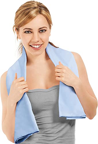Microfiber Towel, Beach Towel, Fast Drying, Lightweight, Soft, Compact, Quick Dry Fitness Hiking Yoga Camping Travel Towel (Blue, L 30x60 in) - color: Blue