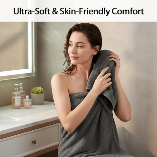 Bath Towel Set of 8,Large Bath Sheets 35"x70"-Charcoal Gray | Super Soft Microfiber, Lint Free & Quick Dry Towels for Bathroom,Gym,Hotel–2 Bath,2 Hair,2 Hand,2 Washcloths - color: Charcoal Gray, size: 8Piece Towel Set