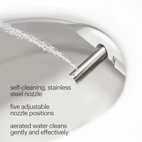 Brondell Swash SE600 Bidet Toilet Seat, Fits Elongated Toilets, White - Oscillating Stainless-Steel Nozzle, Warm Air Dryer, Ambient Nightlight - style: Elongated