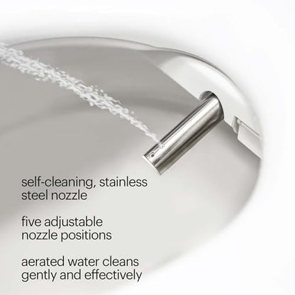 Brondell Swash SE600 Bidet Toilet Seat, Fits Round Toilets, White – Oscillating Stainless-Steel Nozzle, Warm Air Dryer, Ambient Nightlight - style: Round