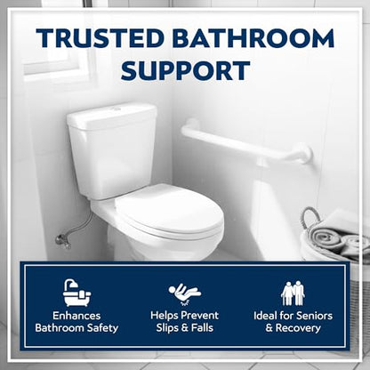 ADA Grab Bar Bundle, White, Pack of 3, 18/36/42 in | 1.5 in Diameter, Toilet Grab Bars, Commercial Restrooms, Shower Use, Bundle of Multiple Lengths - color: White