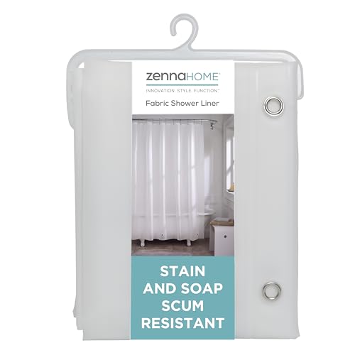 Zenna Home Shower Curtain Liner, Heavyweight Transparent Liner for Showers and Bathtubs with Rustproof Grommets and Weighted Hem, 8-Gauge EVA, 70 x 72 Inches, Frosty - size: 72"W x 70"L (Pack of 1)