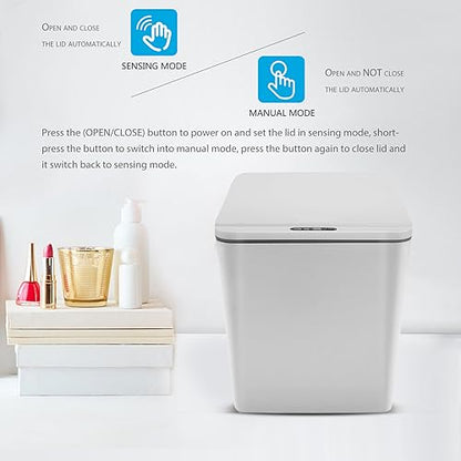 Automatic Small Countertop Trash Can with Lid, 1.5 Gal/6L Toucheless Mini Waste Bin for Office Desk/Bedside Table/Coffee Bar -Batteries, Grey - style: 6 Liter - Grey