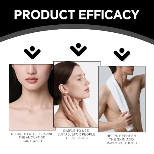 NEWFLAG 2 PCS Exfoliating Shower Towel, Premium Scrub Bathroom Towel Set, 47" Dual-Sided Body Scrubber for Sensitive Skin, Deep Cleansing for Body & Face, Long Back Scrubber for Women Men, Black - color: Black