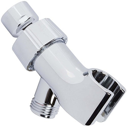 Adjustable Shower Arm Bracket - Polished Chrome | Handheld Showerhead Holder With Anti-Slip O-Ring Grip, Brass Connector, Universal 1/2" Mount For Easy Bath Spa Install - color: Polished Chrome