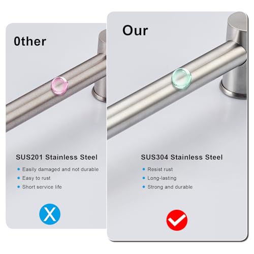 31.5 Inch Shower Slide Bar Wall Mount – Brushed Nickel Shower Sliding Bar with Adjustable Shower Head Holder – Detachable Shower Head Slide Bar for Bathroom