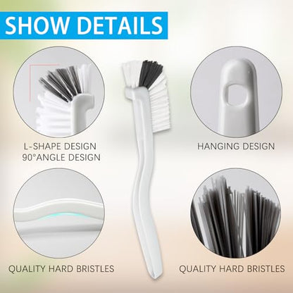 GTOTd Kitchen Right Angle Scrub Grout Small Cleaning Brush（2 Pack） | Kitchen Gadgets Gifts for Bottle Bathroom Brushes Household Pot Pan Dishwasher Edge Corners Deep Brush with Stiff Bristles